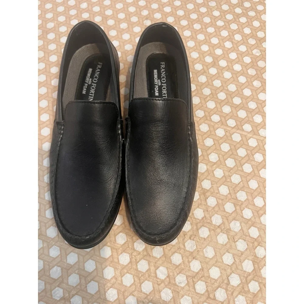 Mercanti Fiorentini Mens Beautiful Black Leather Driving Loafers Size 8.5